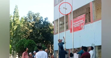ইমামকে অব্যাহতি, জাতীয় পতাকার খুঁটিতে জুতা ঝুলিয়ে প্রতিবাদ