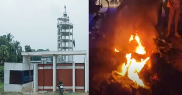 ঝিনাইদহে শেখ মুজিব টাওয়ারের ম্যুরাল ভাঙচুর-অগ্নিসংযোগ