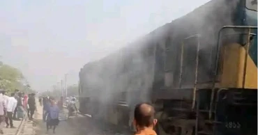 Rail engine catches fire in M’singh; train movement disrupted  