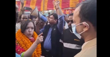 Rumeen Farhana quarrels with executive magistrate who went to stop her rally for violating election code of conduct