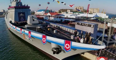 North Korea's new destroyer damaged in failed launch attended by Kim