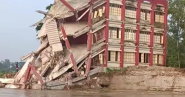 School building collapses into Jamuna in Manikganj