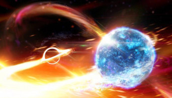 Black hole gobbles up neutron star, causing ripples in space and time