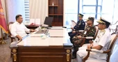 Three services' chiefs meet PM Tarique Rahman