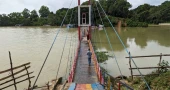 Kaptai hanging bridge submerges; tourists movement suspended
