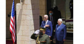 The Latest: Biden says world 'cannot wait' for Mideast peace